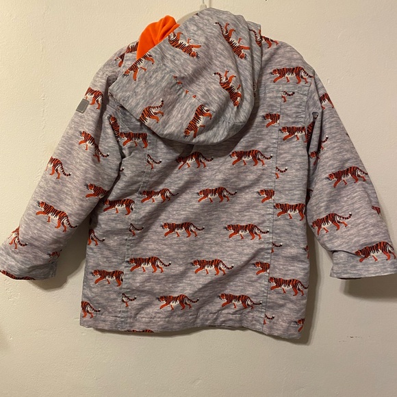 Hatley Gray and Orange Tiger Print Raincoat - Picture 2 of 2